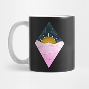 Diamond Fuscia and Gold Sunset (dark background) Mug